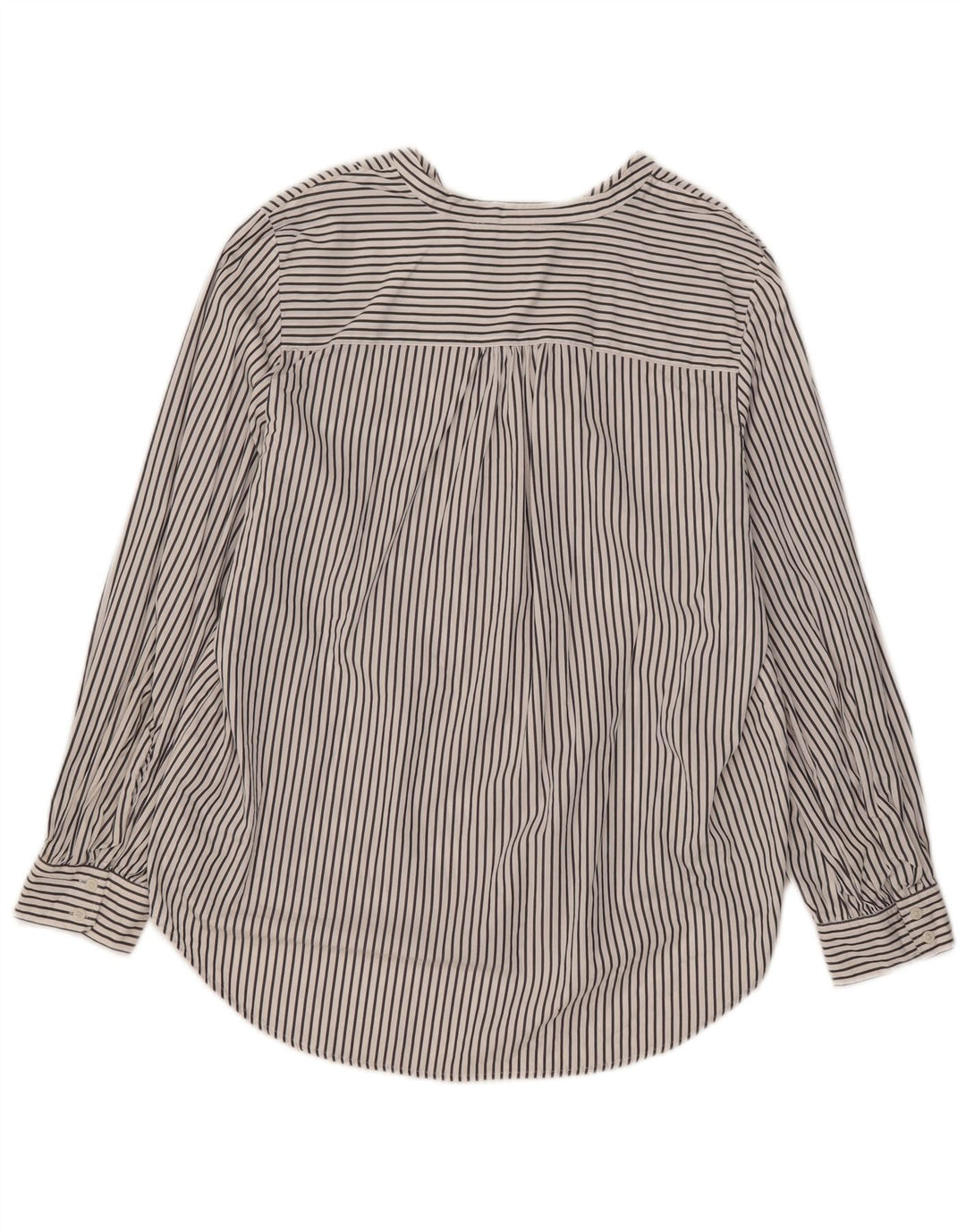 Marks & Spencer Dame Pullover Shirt UK 16 Stor hvid stribet bomuld