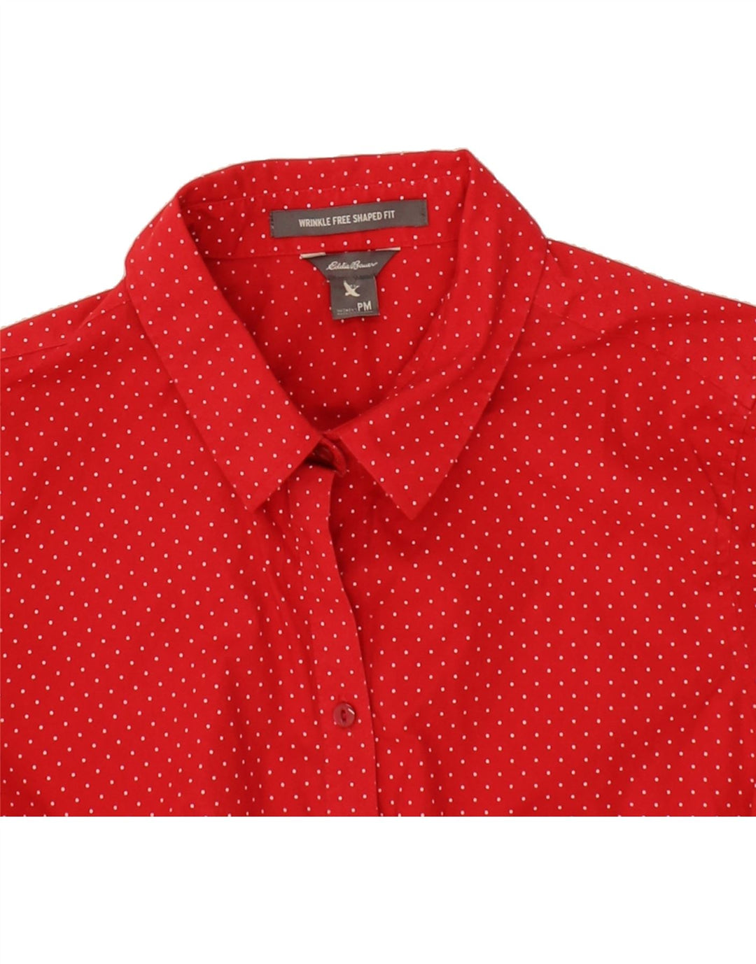 EDDIE BAUER Womens Shaped Fit Shirt UK 12 Medium Red Spotted Cotton Vintage Eddie Bauer and Second-Hand Eddie Bauer from Messina Hembry 