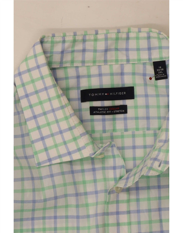 Tommy Hilfiger Herre Athletic Fit skjorte Størrelse 18 2XL Flerfarvet Gingham