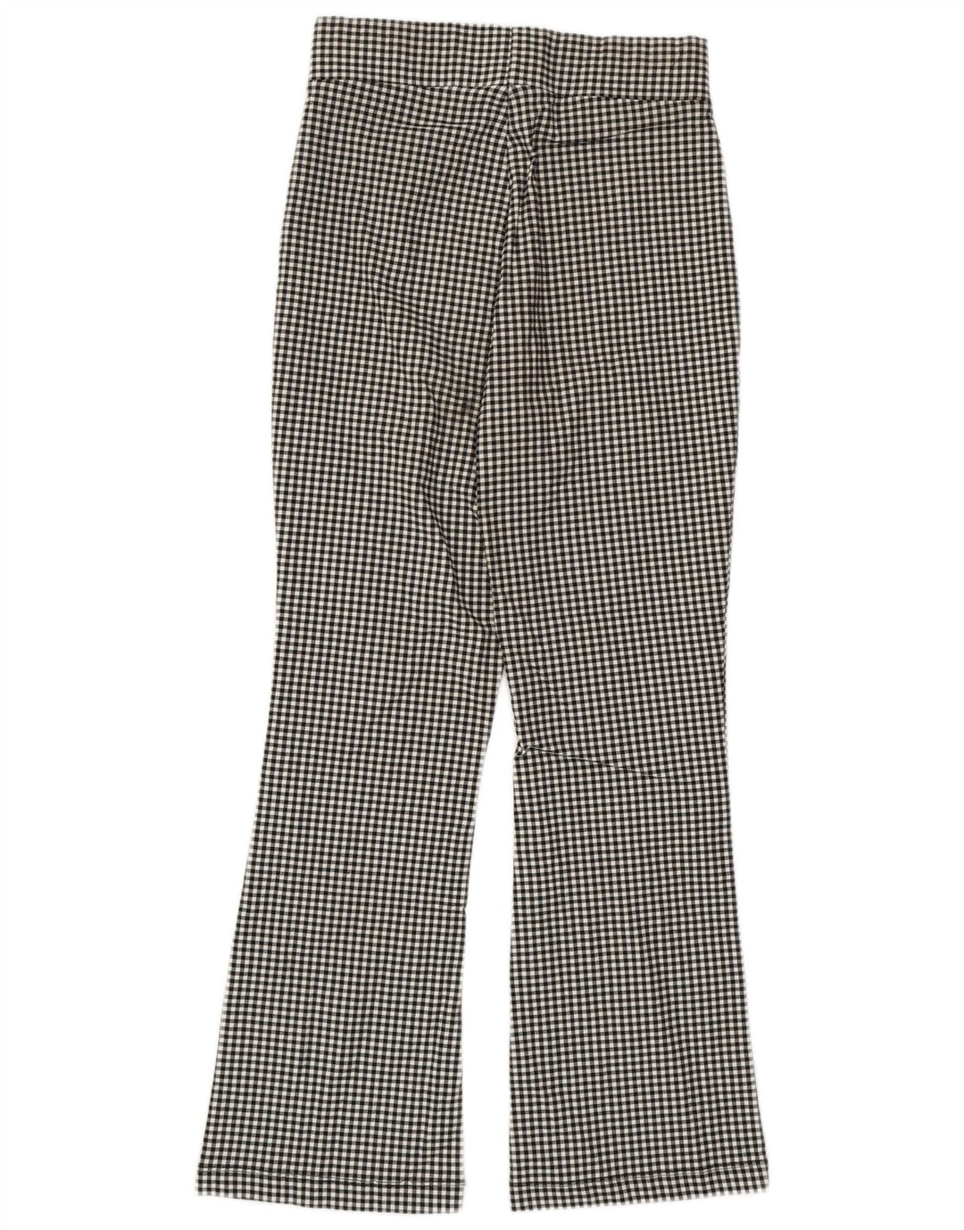 ZARA Dame Bootcut Chino Bukser Medium W28 L26 Sort Gingham