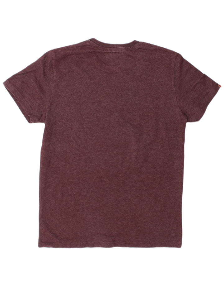 Superdry Herre grafisk T-shirt Top XL Burgundy Polyester