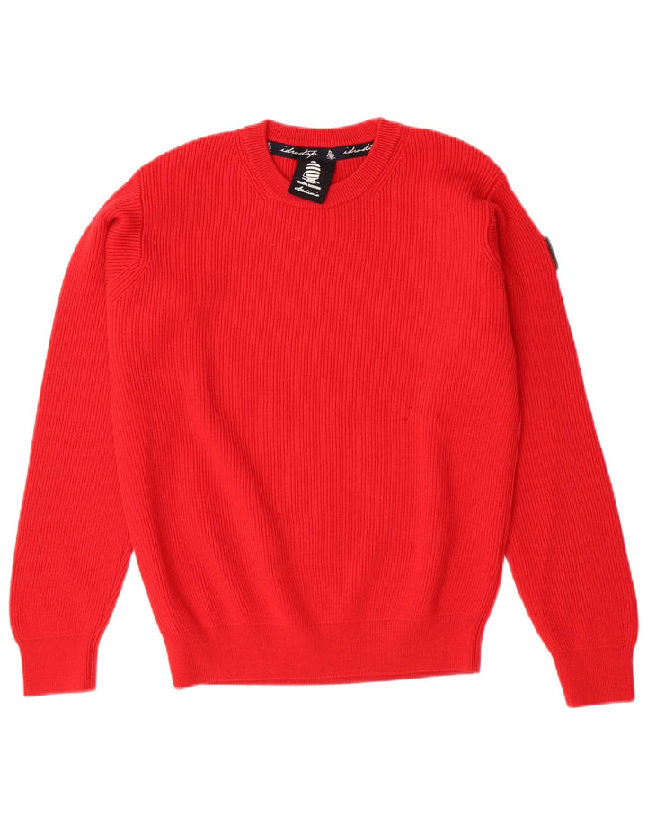 Marina Yachting Herre Crew Neck Jumper Sweater Small Red Virgin Wool