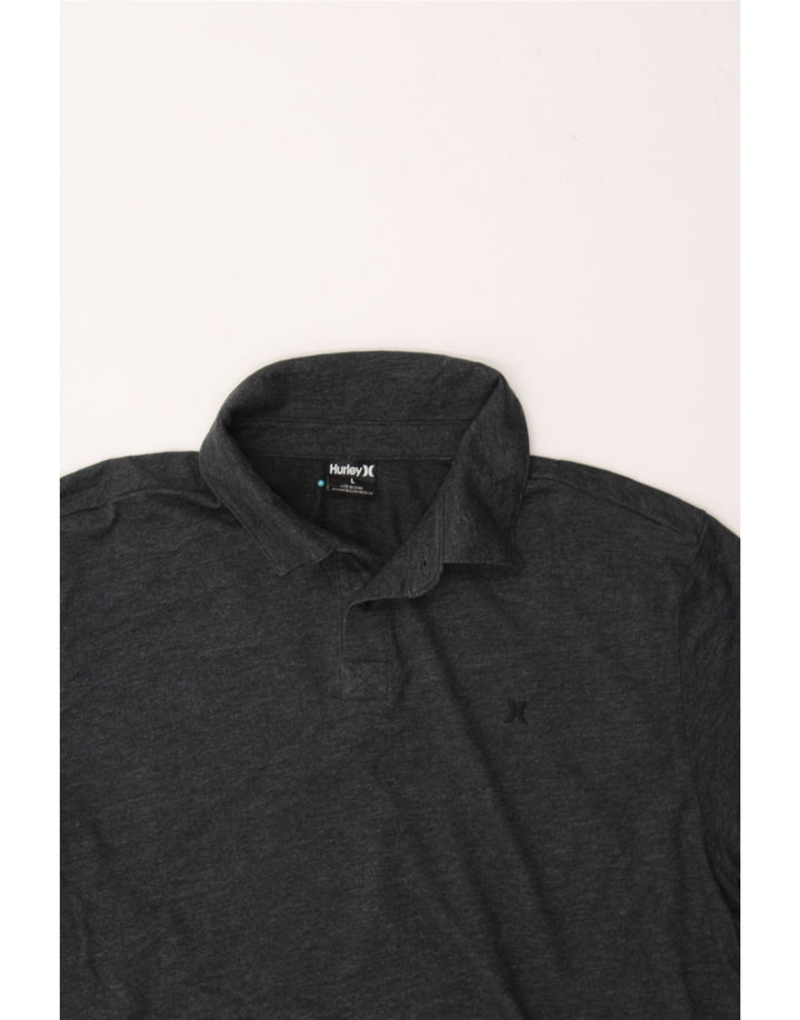 HURLEY Mens Polo Shirt Large Grey Vintage Hurley and Second-Hand Hurley from Messina Hembry 