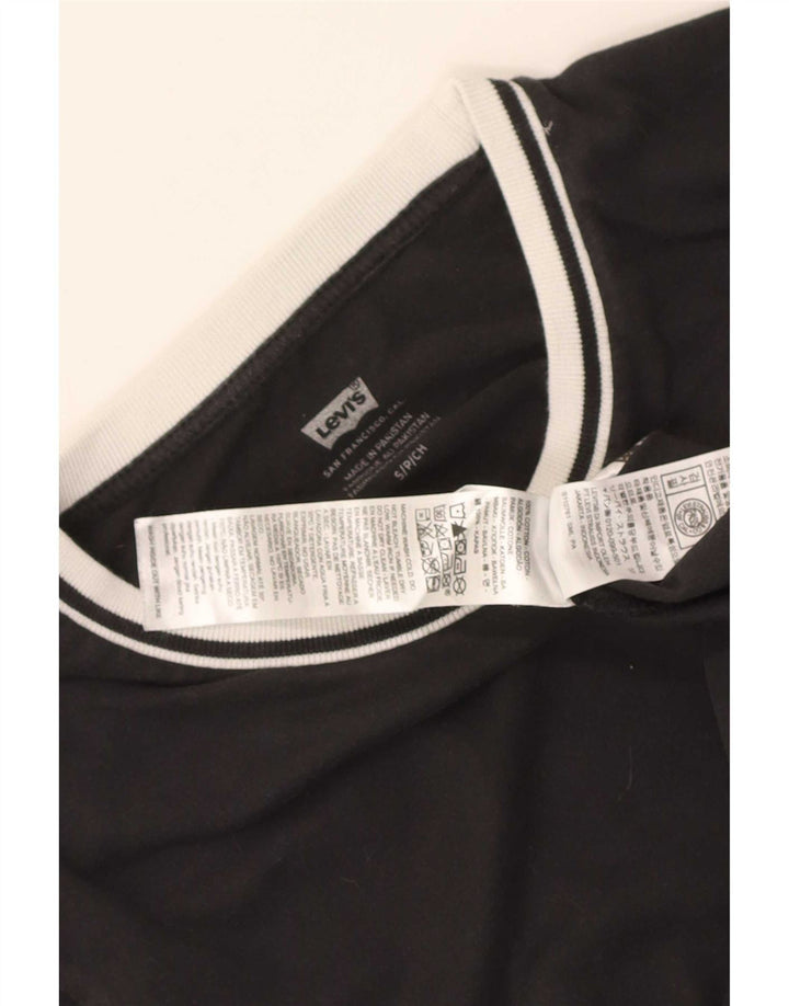 Levi's Dame T-Shirt Top UK 10 Lille Sort Bomuld