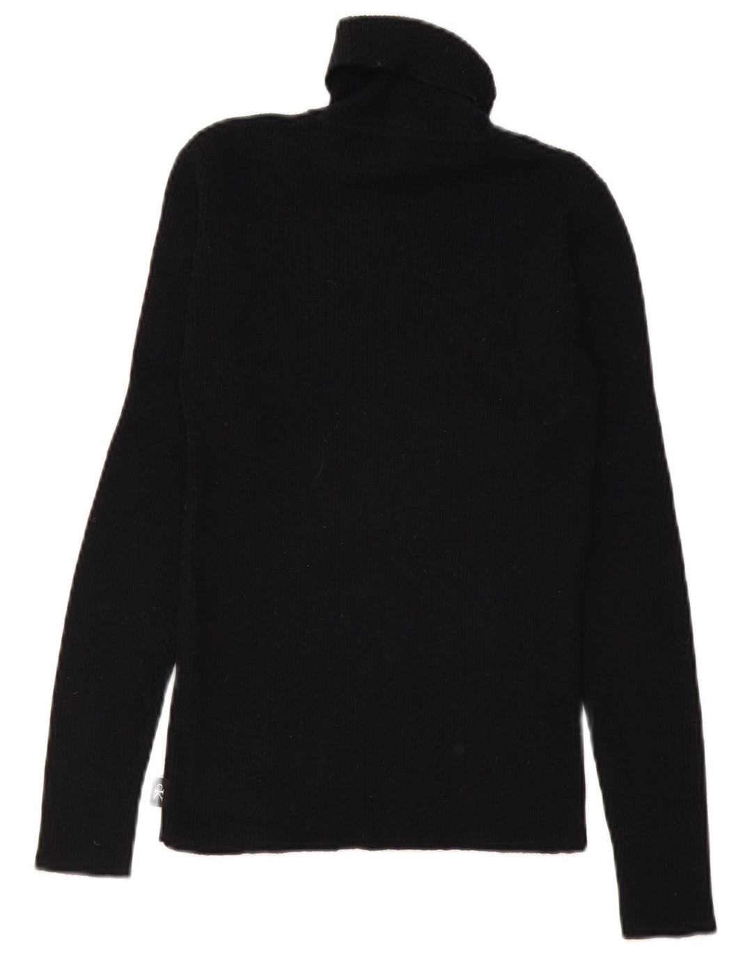 CALVIN KLEIN JEANS Dame Roll Neck Jumper Sweater UK 12 Medium Black