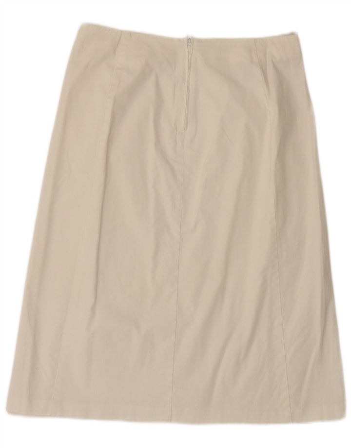 Benetton Dame A-Line Nederdel IT 42 Medium W28 Hvid Bomuld