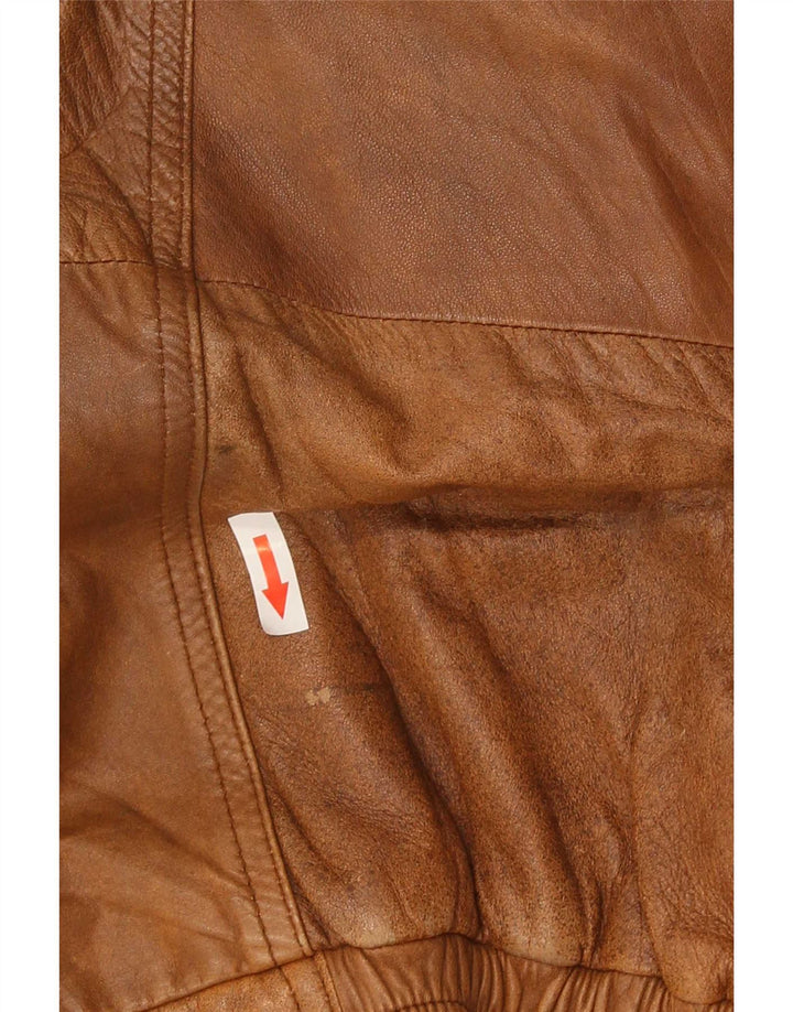 Vintage herre læderjakke IT 56 2XL Brun
