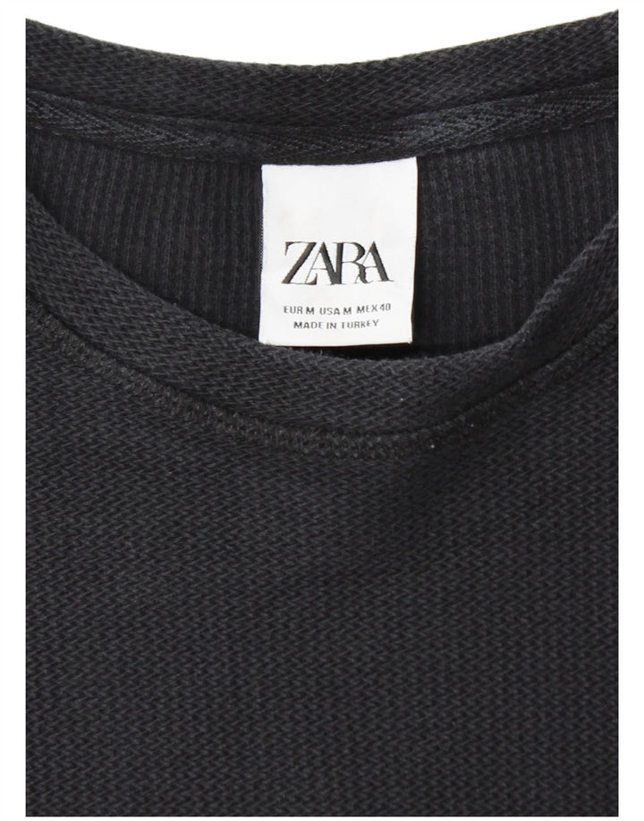 ZARA Womens T-Shirt Top UK 14 Medium Black