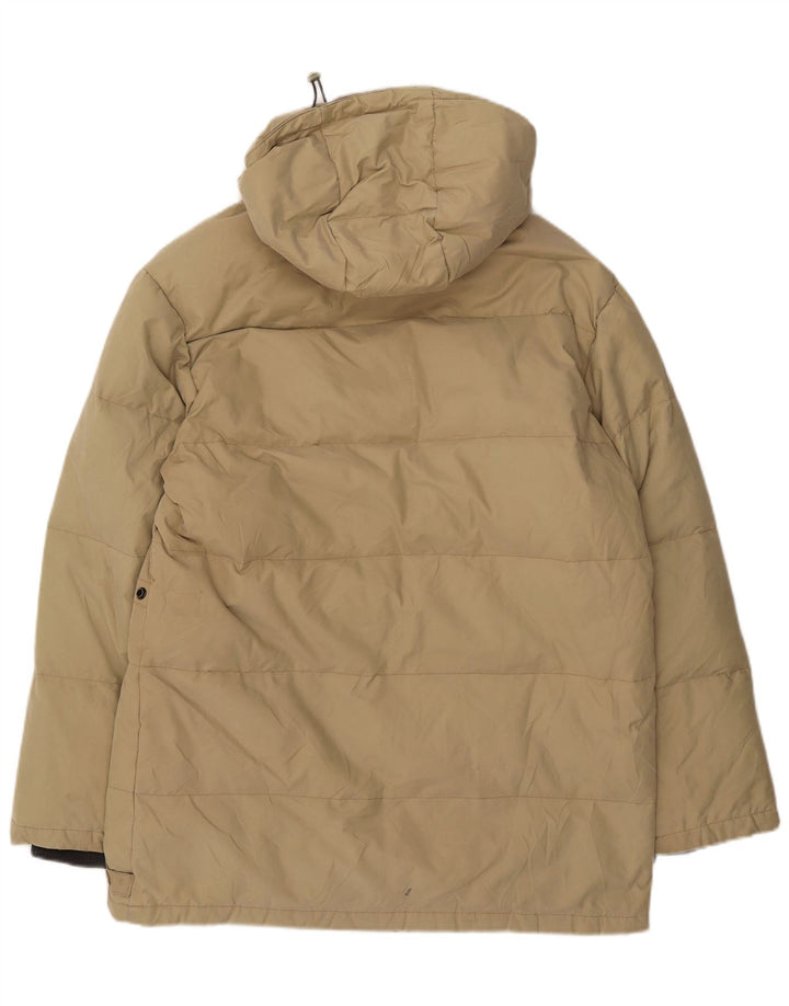 Energie Herre hættepolstret jakke UK 40 Stor Beige Nylon