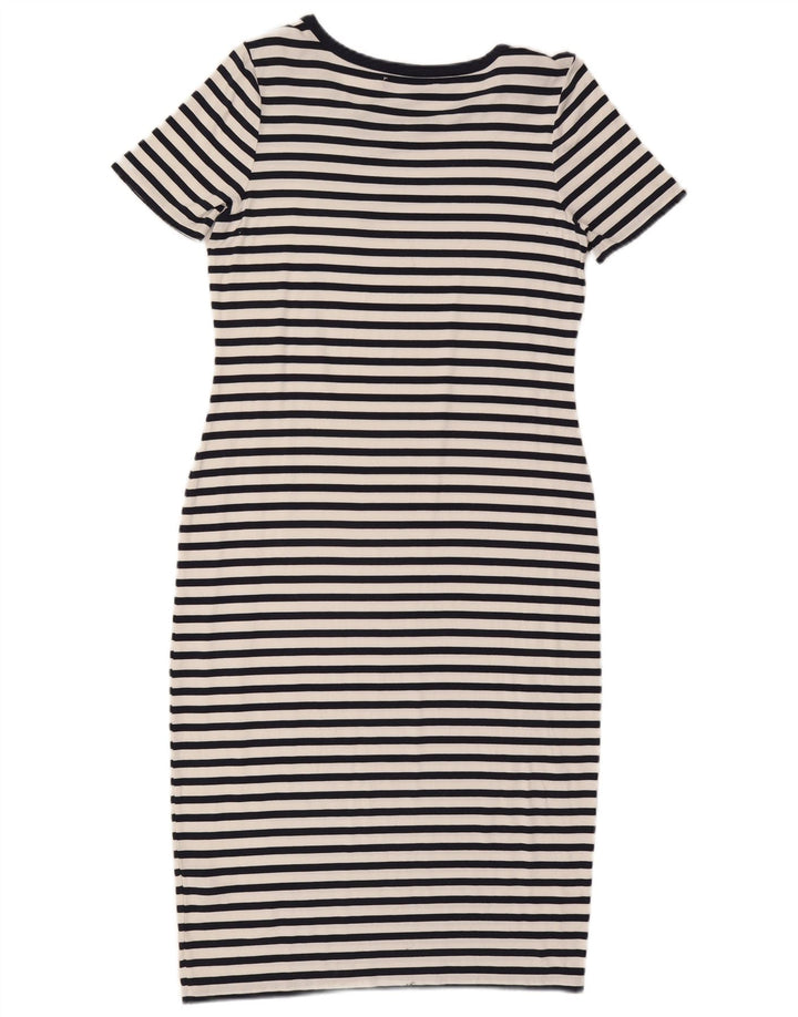 Marks & Spencer Dameskedekjole UK 12 Mellem marineblå stribet viskose