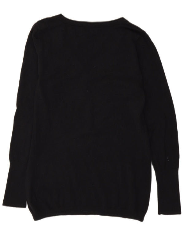 Gap Womens Button Neck Jumper Sweater UK 14 Medium Black Bomuld