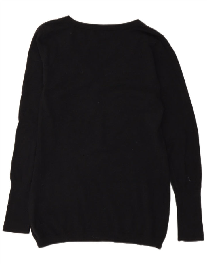 Gap Womens Button Neck Jumper Sweater UK 14 Medium Black Bomuld