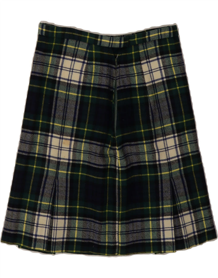 VINTAGE Womens A-Line Skirt W26 Small Green Plaid Vintage Vintage and Second-Hand Vintage from Messina Hembry 