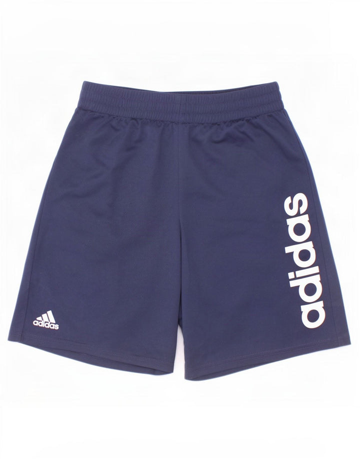 Adidas drenge grafiske sportsshorts 10-11 år Medium marineblå polyester