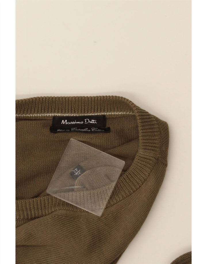 MASSIMO DUTTI Herre sweater med rund hals XL brun bomuld