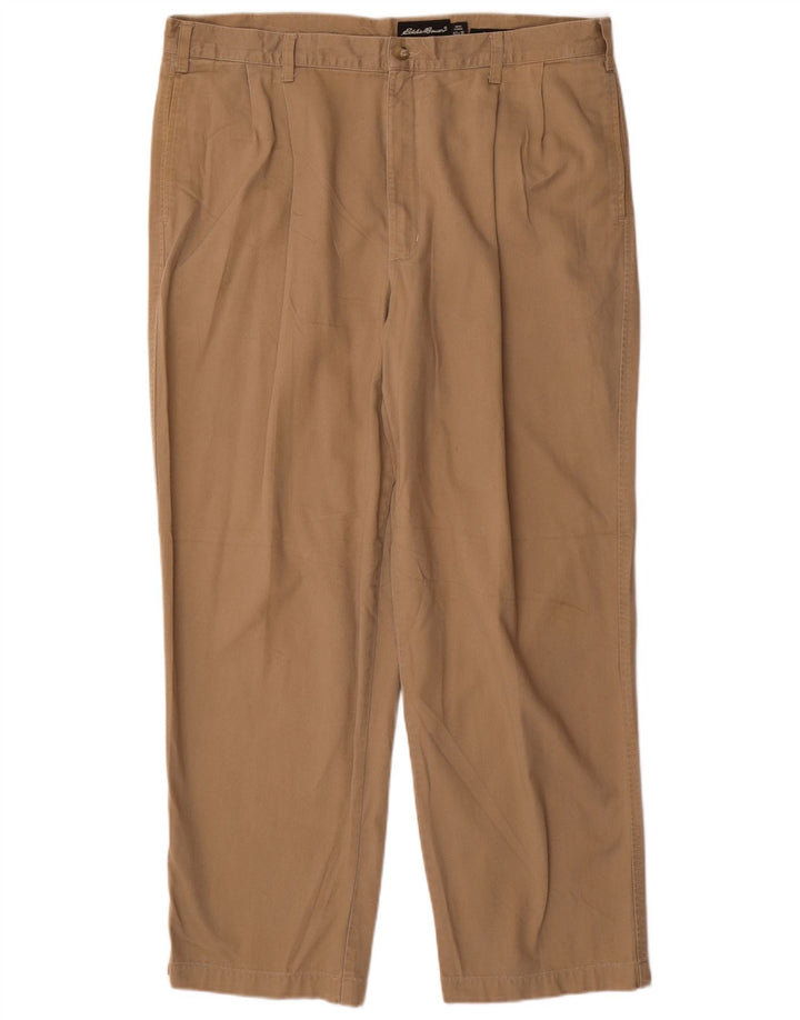 Eddie Bauer Herre Straight Pegged Chino Bukser W40 L30 Brun Bomuld