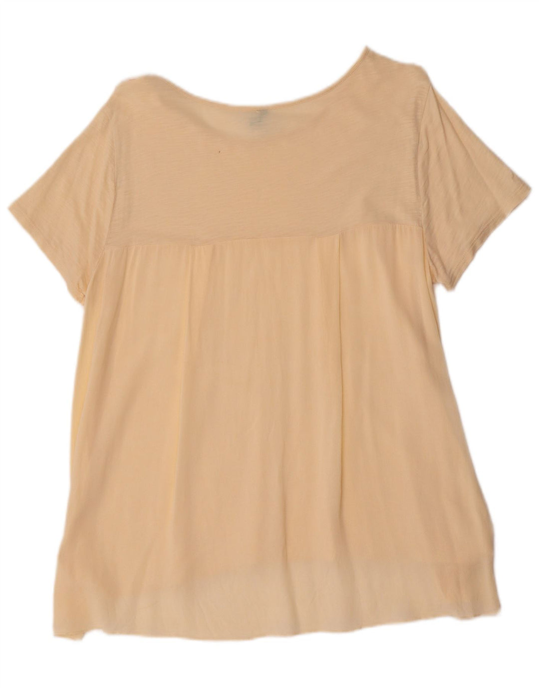 BENETTON Dame T-Shirt Top UK 16 Stor Beige