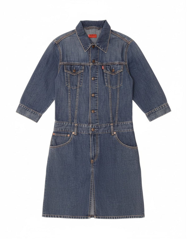LEVI'S piger 3/4 ærmet pullover denimkjole 11-12 år mellemblå