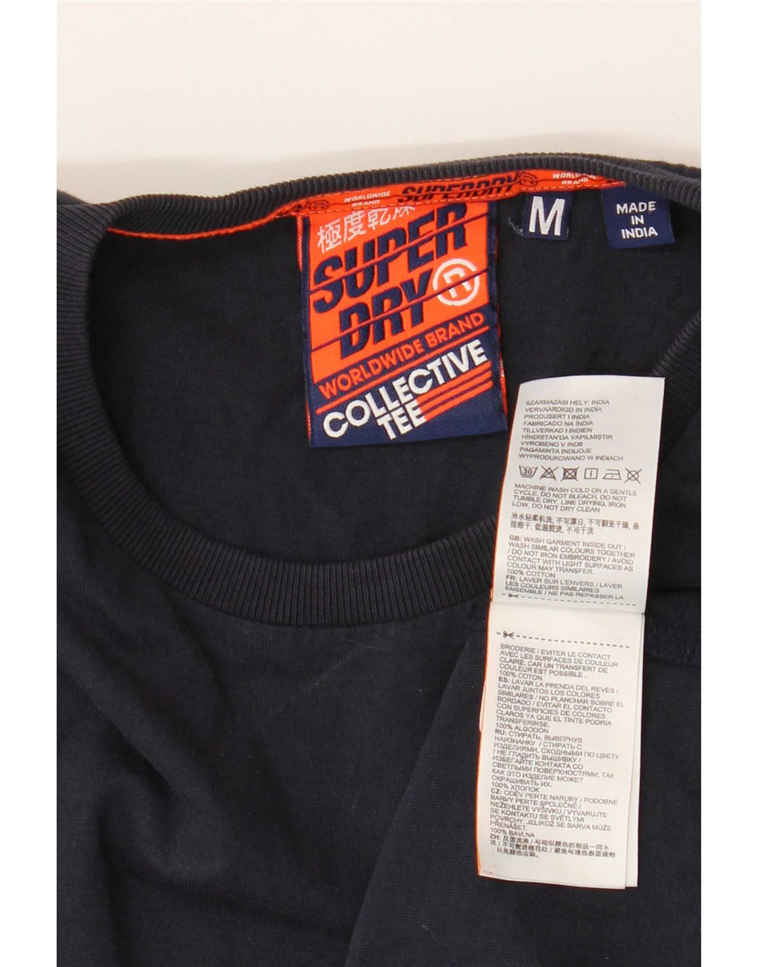 Superdry Herre T-shirt Top Medium Marineblå Bomuld
