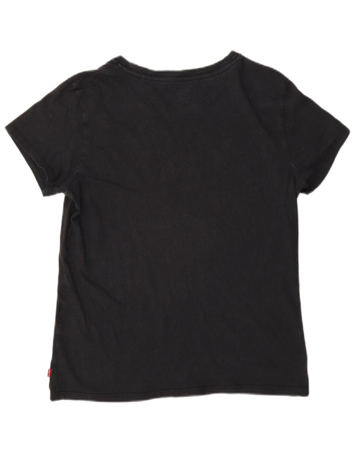 Levi's Dame Grafisk T-Shirt Top UK 14 Medium Sort