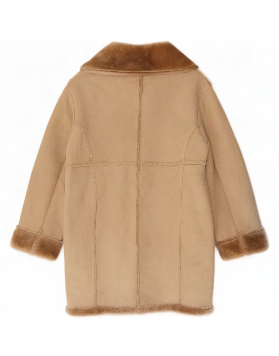 Casamia Dame Oversized Sherpa Overfrakke UK 10 Small Beige Polyester