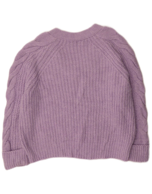 Marks & Spencer Dame Oversized V-hals sweater UK 14 Medium Lilla