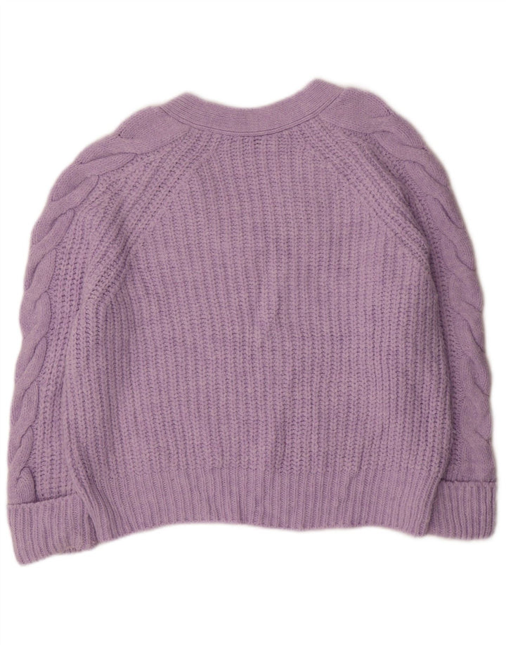 Marks & Spencer Dame Oversized V-hals sweater UK 14 Medium Lilla