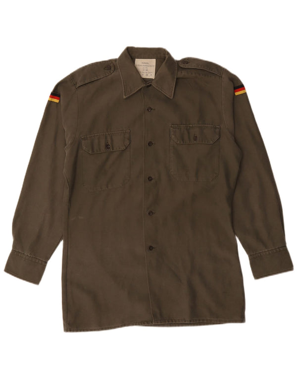 Vintage Herre Military Shirt Størrelse 37/38 Small Khaki Army