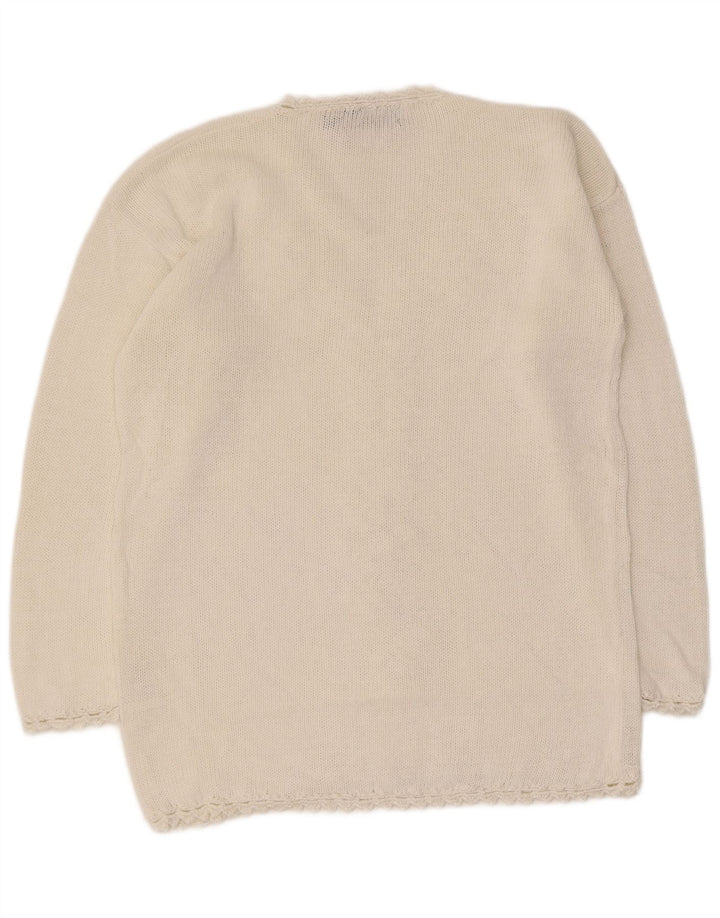 Hannah Dame V-hals sweater One Size Hvid Ramie