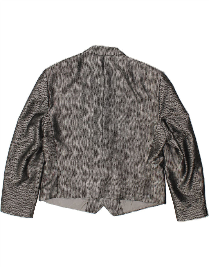 ANGELO LITRICO Womens Blazer Jacket UK 18 XL Silver Pinstripe Vintage Angelo Litrico and Second-Hand Angelo Litrico from Messina Hembry 