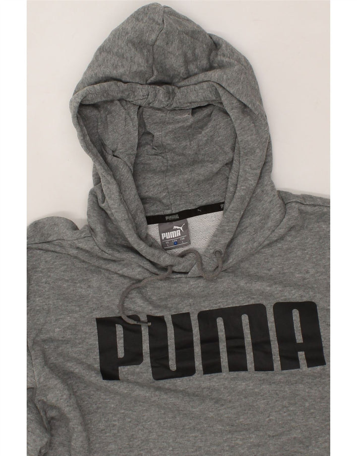 PUMA Mens Graphic Hoodie Jumper Large Grey Polyester Vintage Puma and Second-Hand Puma from Messina Hembry 