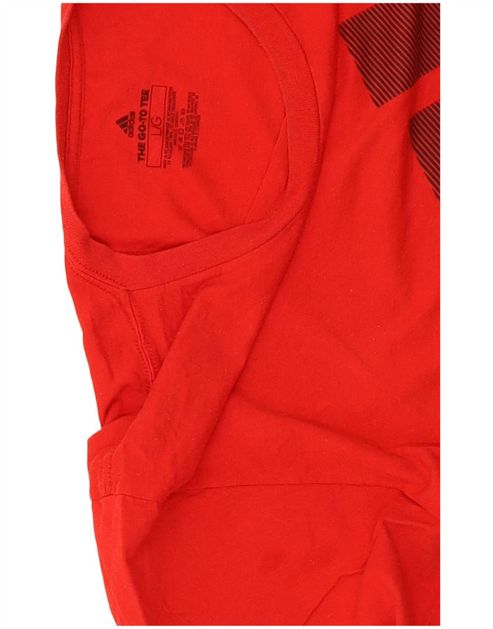 Adidas Grafisk T-shirt top til mænd, stor rød bomuld