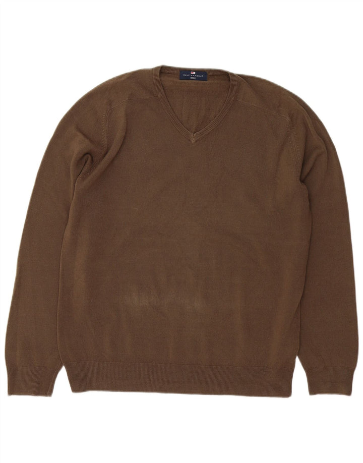 Marks & Spencer Herre Blue Harbor V-hals sweater Medium Brun