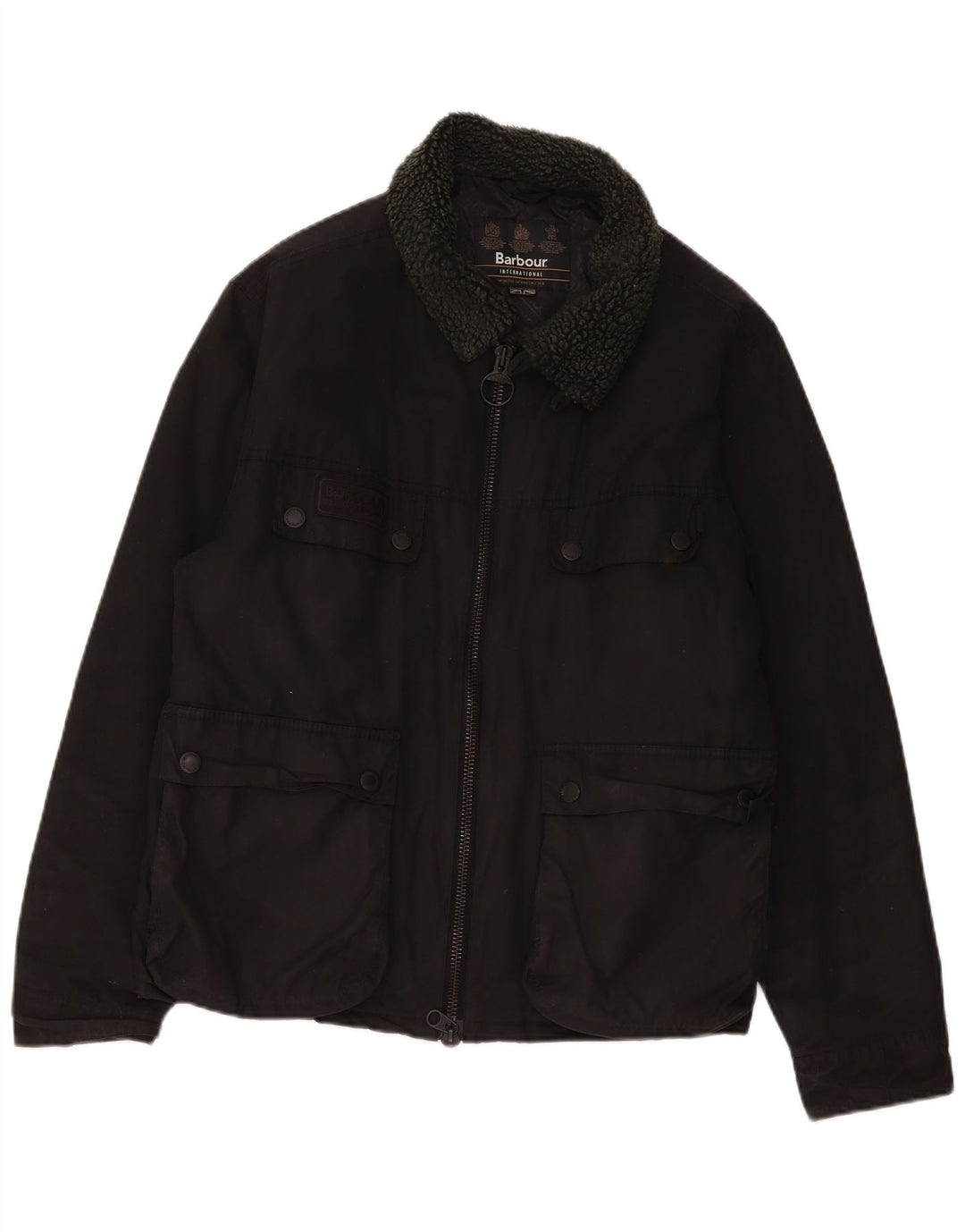 Barbour Herre Sherpa Utility Jacket UK 44 2XL Sort Bomuld