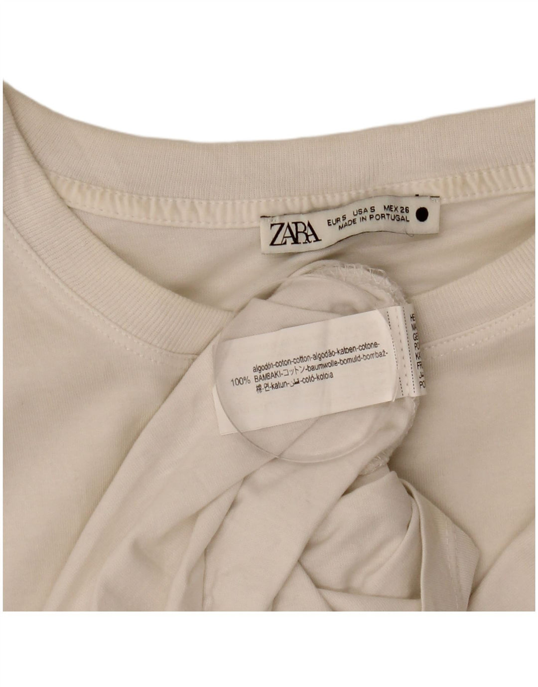 Zara Damevest Top UK 10 Lille Hvid Bomuld