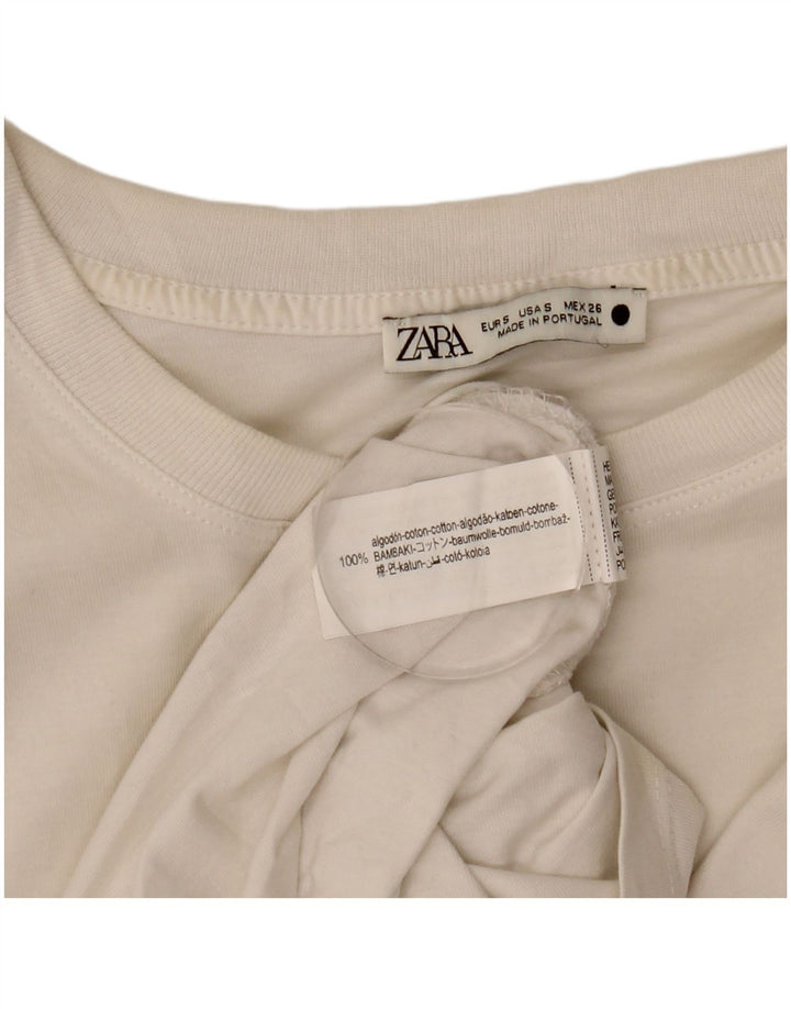 Zara Damevest Top UK 10 Lille Hvid Bomuld