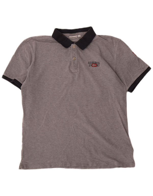 Napapijri herre poloshirt 2XL grå bomuld