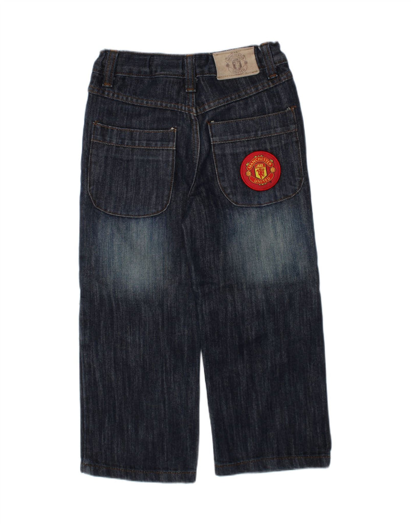 VINTAGE Boys Manchester United Straight Jeans 4-5 Years W20 L16 Blue Vintage Vintage and Second-Hand Vintage from Messina Hembry 
