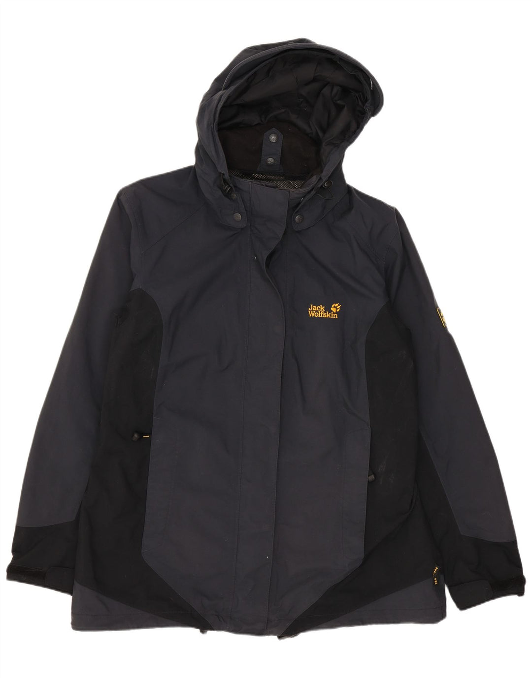 Jack Wolfskin Dame Hætte vindjakke DK 16 Stor Grå Colourblock