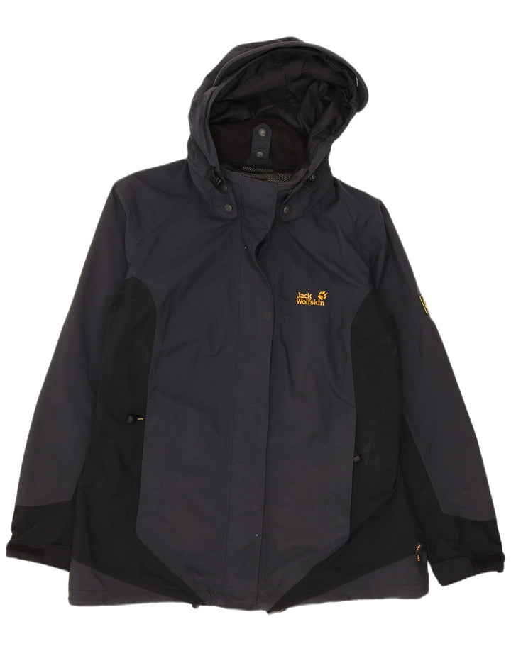Jack Wolfskin Dame Hætte vindjakke DK 16 Stor Grå Colourblock