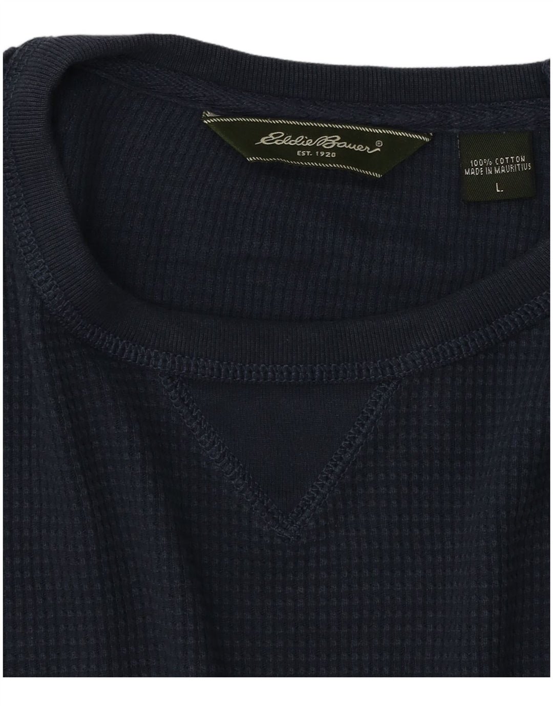 EDDIE BAUER Mens Top Long Sleeve Large Navy Blue Cotton