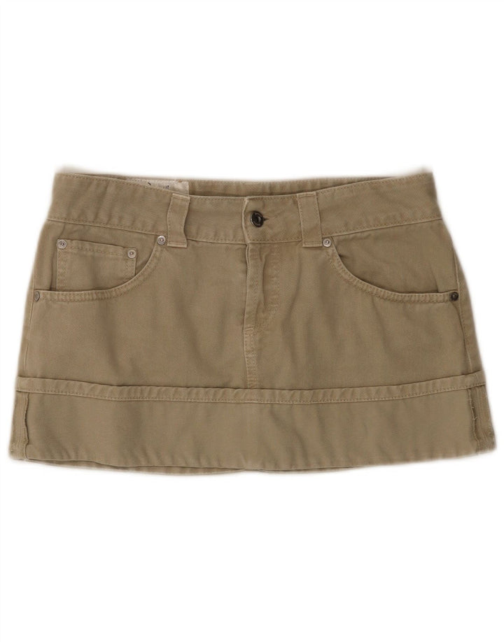 Dondup Dame Beklædningsgenstand Farvet Mini Denim Nederdel W28 Medium Khaki Bomuld