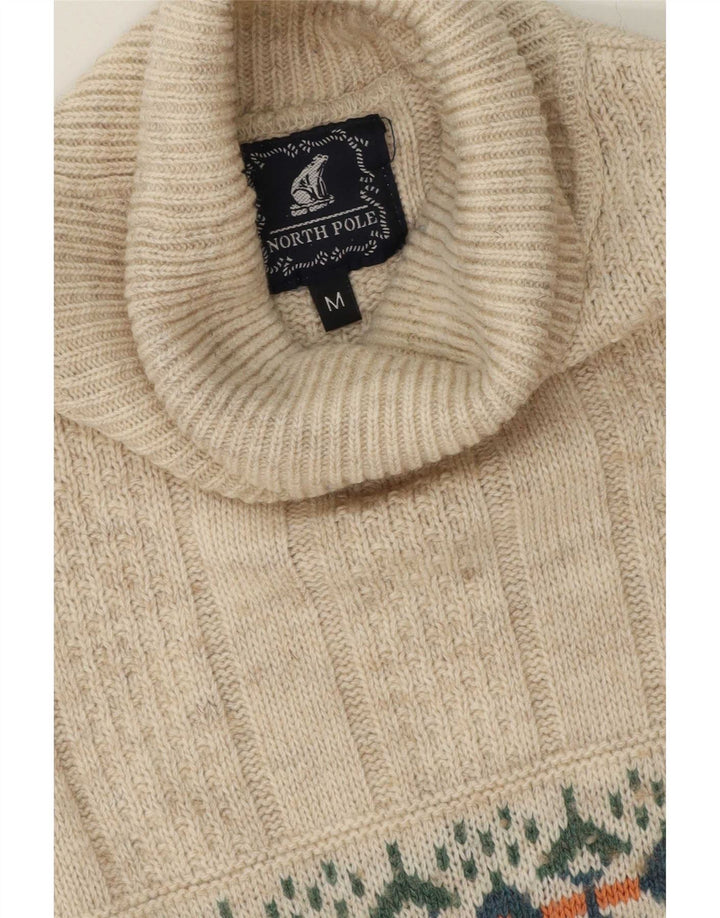 North Pole Herre rullehals sweater Medium Beige Fair Isle