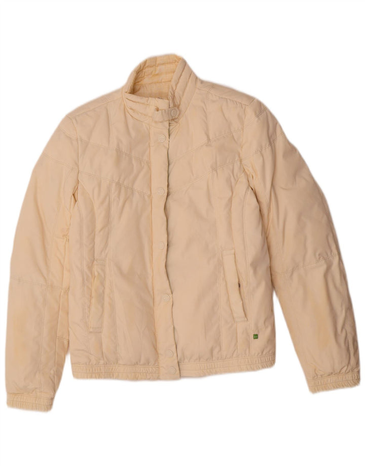 Hugo Boss Womens Vendbar polstret jakke UK 8 Small Beige Polyester