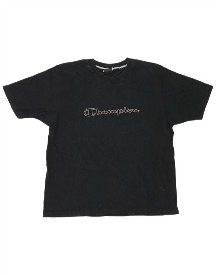 Champion Herre Grafisk T-Shirt Top Medium Sort