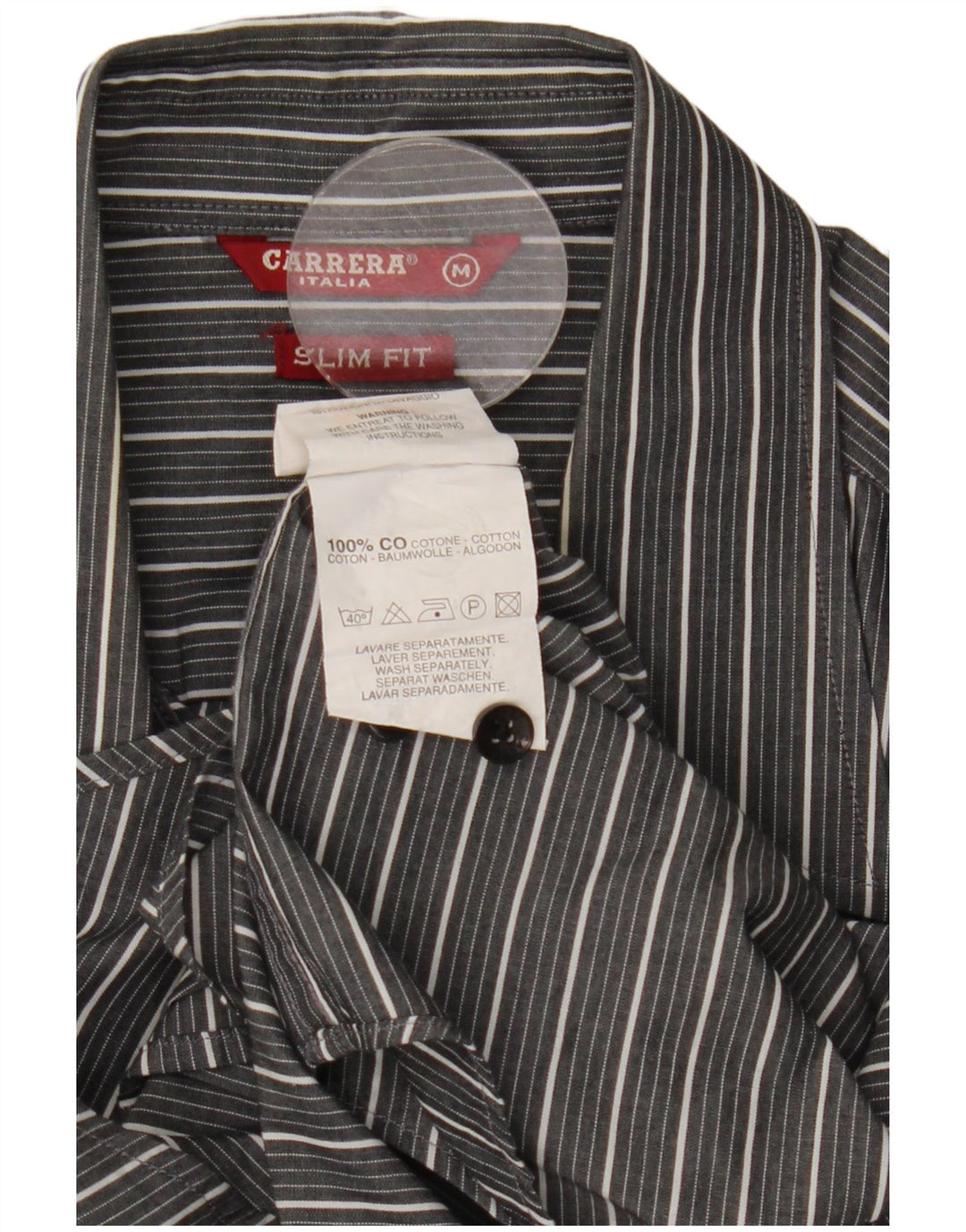 Carrera Slim Fit skjorte til mænd mellem grå stribet bomuld