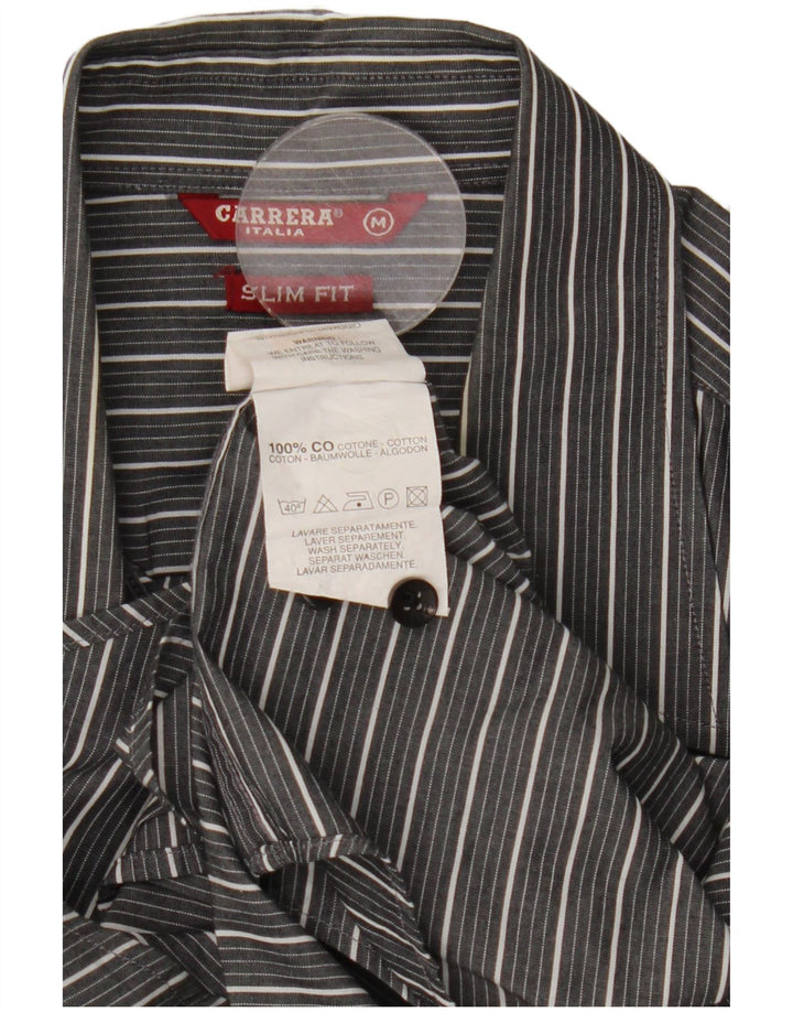 Carrera Slim Fit skjorte til mænd mellem grå stribet bomuld
