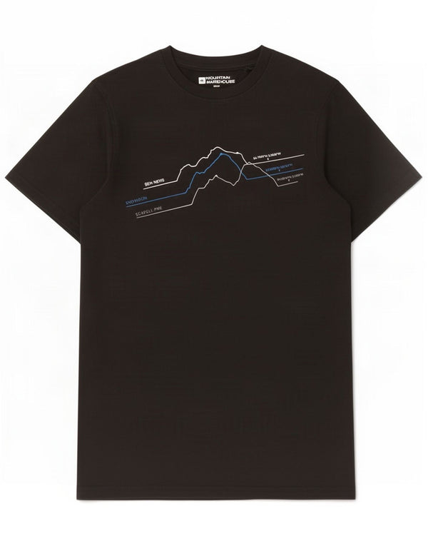 Mountain Warehouse Herre grafisk T-shirt Top XS Sort Bomuld