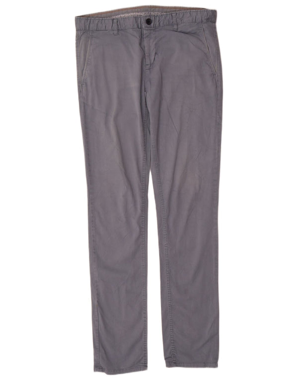 Zara Herre Slim Chino Bukser EU 42 Medium W34 L34 Blå Bomuld