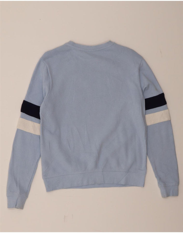 FILA Womens Oversized Sweatshirt Jumper UK 10 Small Blue Colourblock Vintage Fila and Second-Hand Fila from Messina Hembry 